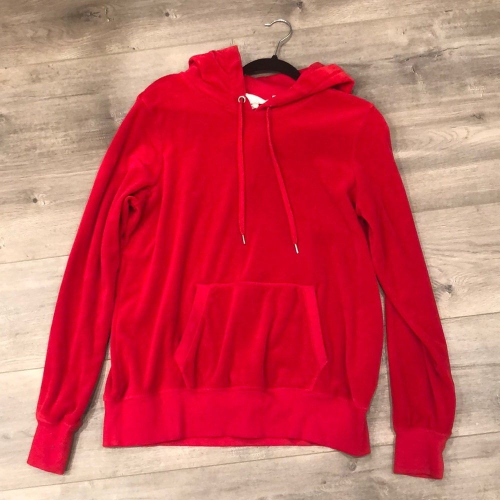 Bright red sweater